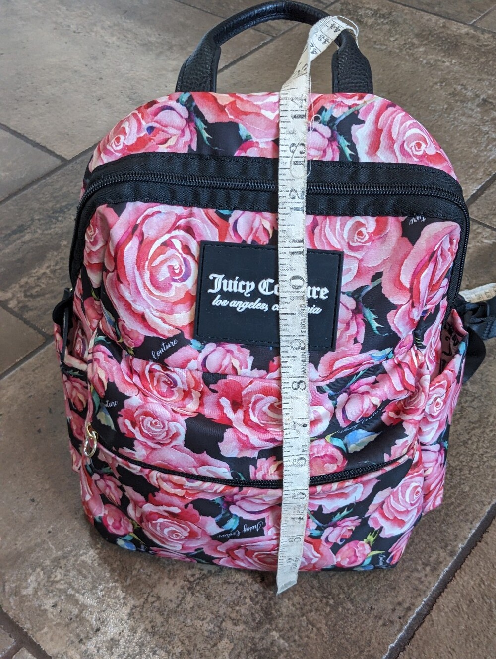 Juicy Couture Y2K Pink Floral Mini Chic Feminine Everyday School Work Backpack - Picture 14 of 17